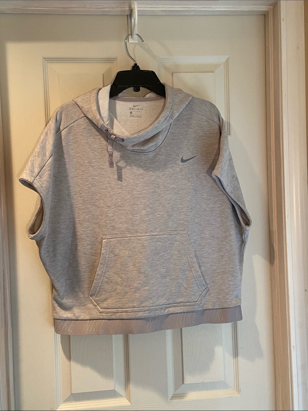 Nike Women's Light Gray Sleeveless Hoodie Pullover